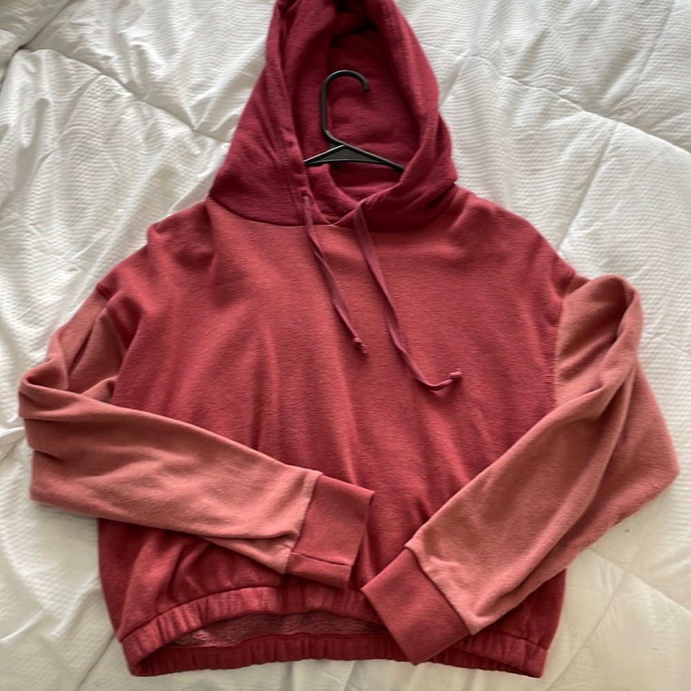 American eagle cropped light color block sweatshirt